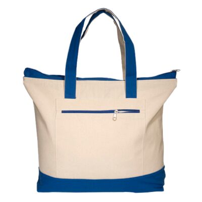 Zippered Cotton Canvas Tote Bag Thumbnail