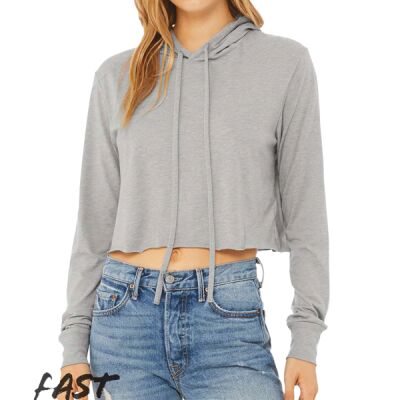 Women’s Triblend Crop Long Sleeve Hoodie Thumbnail