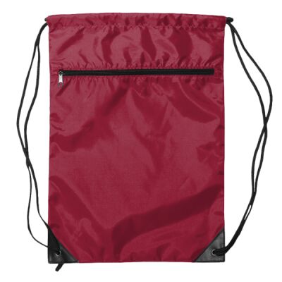Denier Nylon Zippered Drawstring Backpack Thumbnail