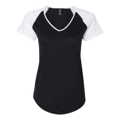 Anvil - Women's Triblend Colorblock V-Neck Raglan Tee - 6770VL Thumbnail