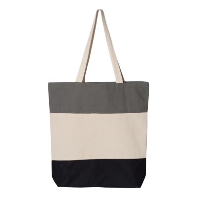 Q-Tees - Canvas Tri-Color Tote Bag Thumbnail